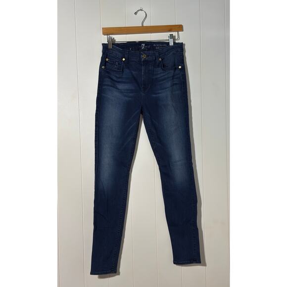 Seven7 · Size 30 · Blue Denim Cotton-Blend Mid-Rise Skinny Jeans 5 Pockets - Picture 2 of 12